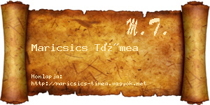 Maricsics Tímea névjegykártya